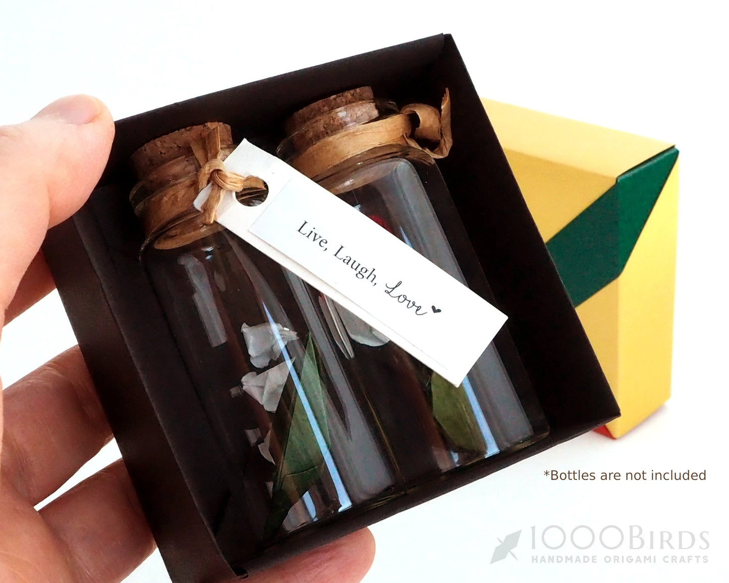 Chevron Origami Square Gift Box with Lid - Handmade