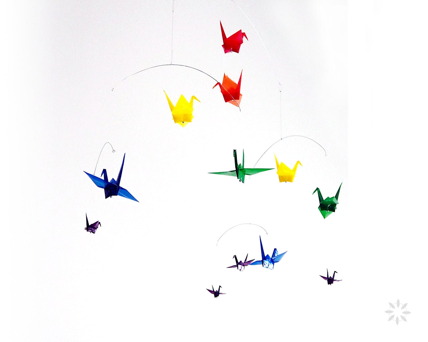 Rainbow Crane Mobile, Mobile Origami, Origami Crane, Origami Mobile, Hanging Ceiling Décor, Sensory Mobile, Relaxation Decor, Stress Relief