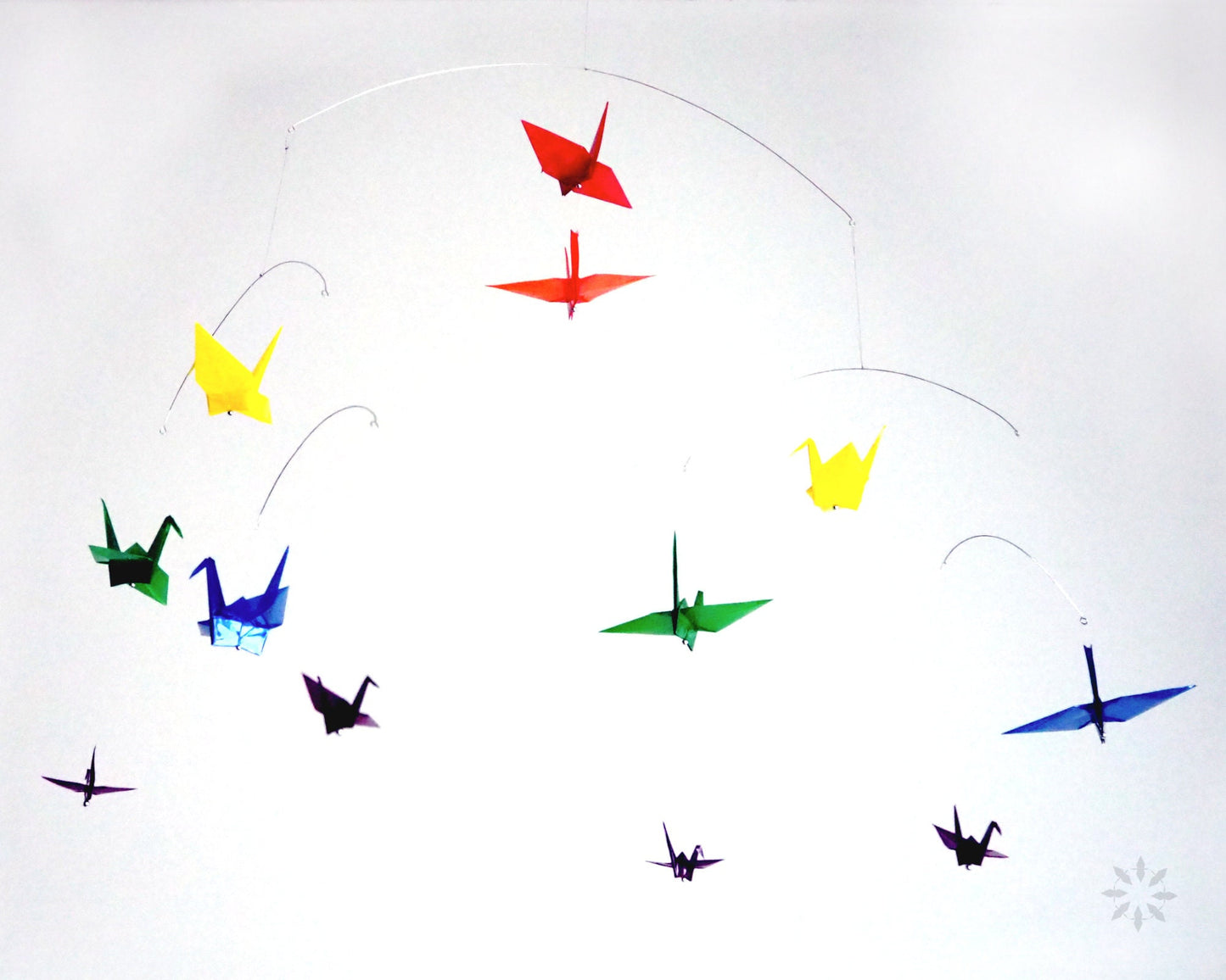 Rainbow Crane Mobile, Mobile Origami, Origami Crane, Origami Mobile, Hanging Ceiling Décor, Sensory Mobile, Relaxation Decor, Stress Relief