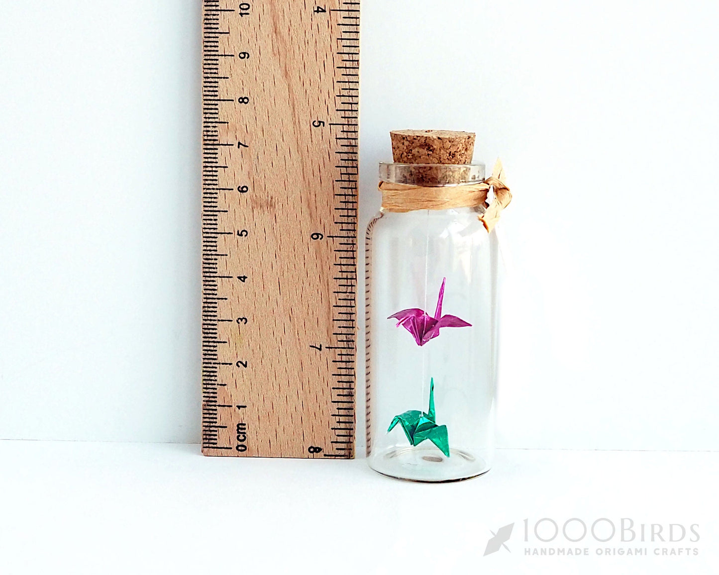 Metallic Color Gift, Origami Crane, Origami Decoration, Gift in Mini Bottle, Personalized Gift, Greeting Card, Mix and Match Colors