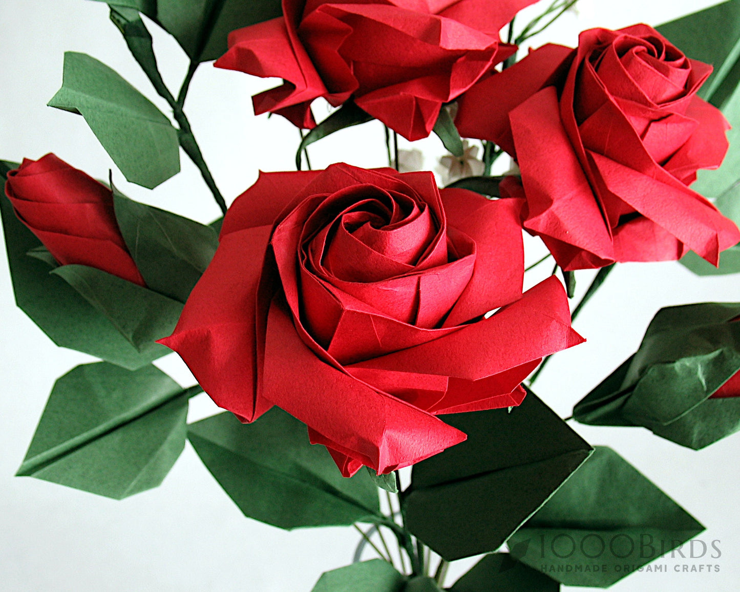 Origami Rose Bouquet, Baby Breath, Paper Flower Bouquet, Artificial Flower, Valentine's Day Gift, Anniversary Gift, Gift for Wife