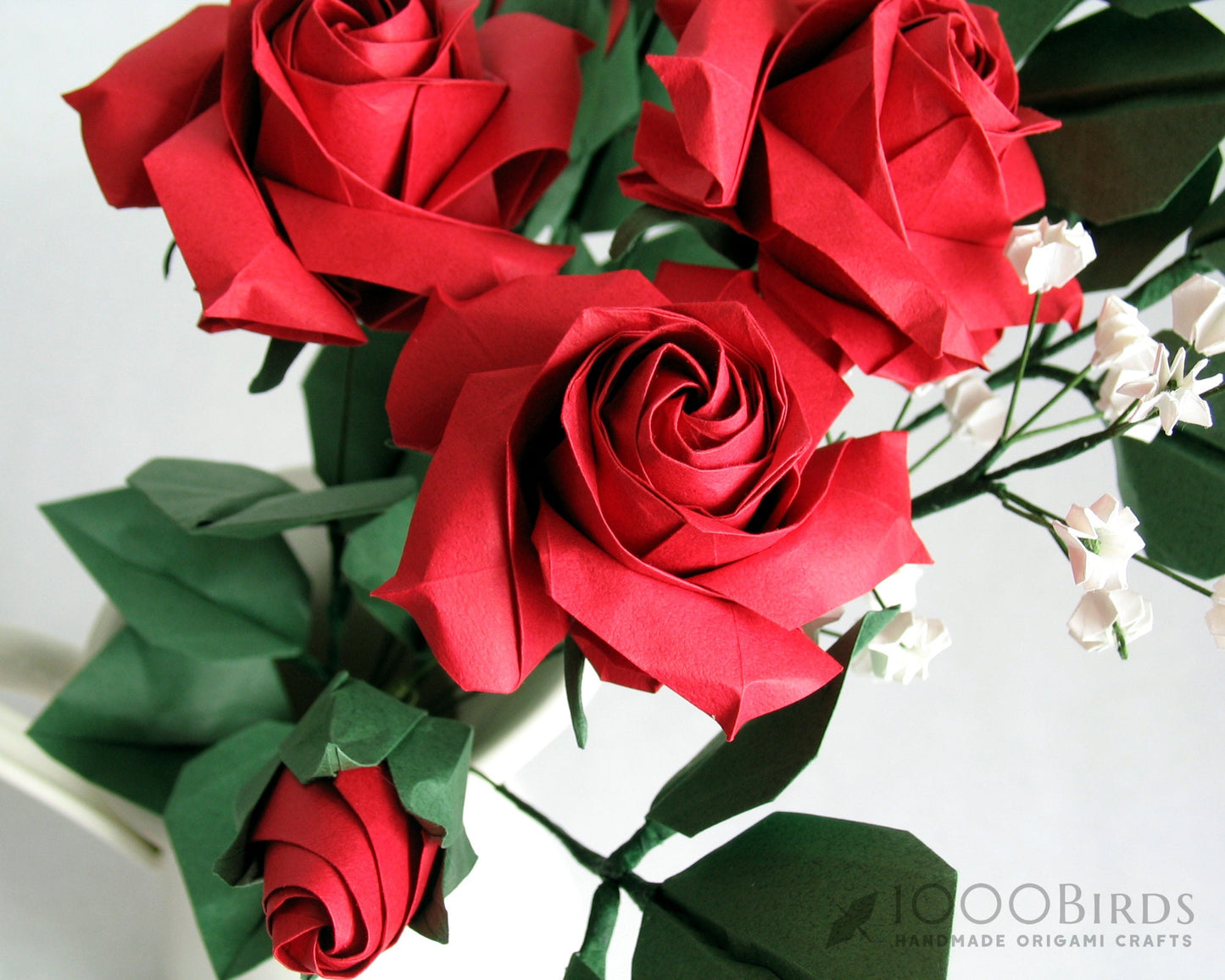 Origami Rose Bouquet, Baby Breath, Paper Flower Bouquet, Artificial Flower, Valentine's Day Gift, Anniversary Gift, Gift for Wife