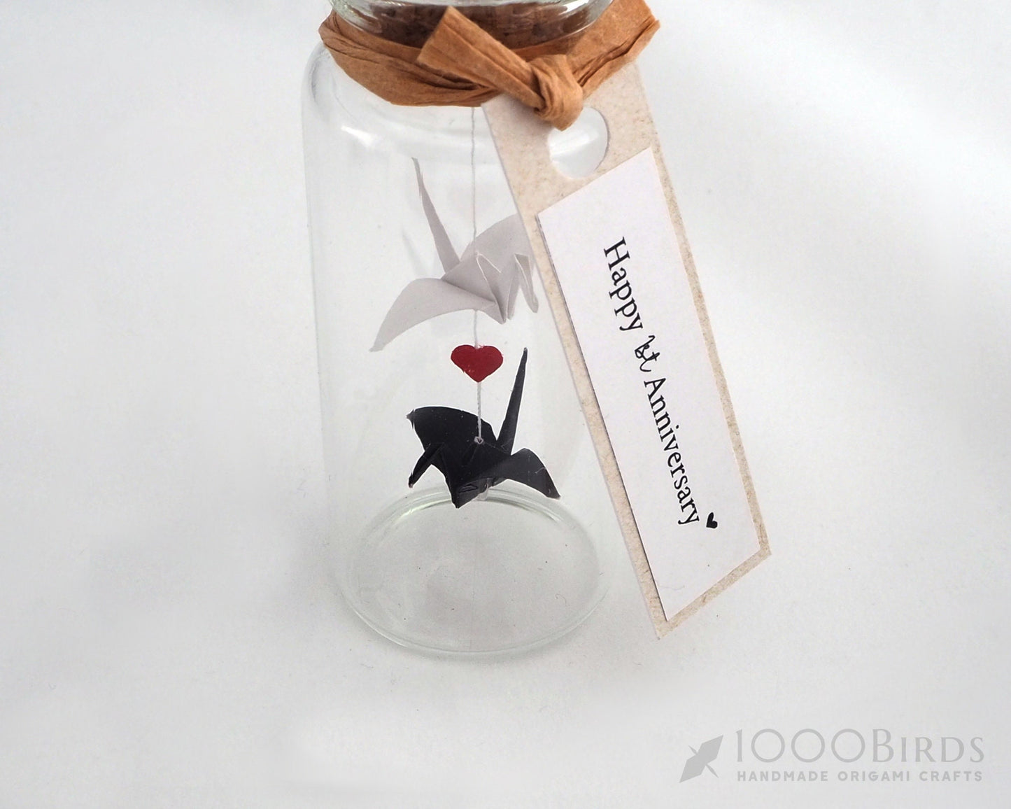 You and Me Cranes, I Carry Your Heart With Me, I LOVE U Gift, 1st Anniversary Ornament Gift, Crane Garland Gift, Paper Anniversary Gift