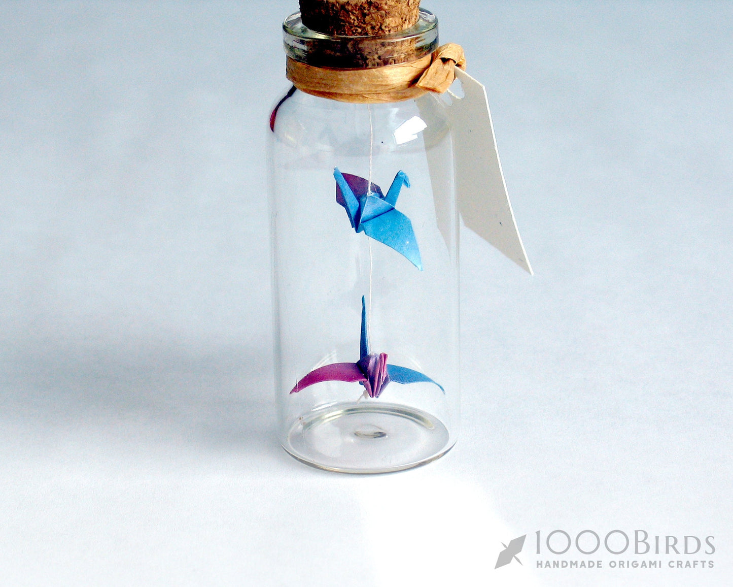 Origami Paper Crane, Mini Paper Crane, Small Party Favor, Kimono Pattern, Crane Garland, Mini Bottle, Personalized Tag, Gift for Boyfriend