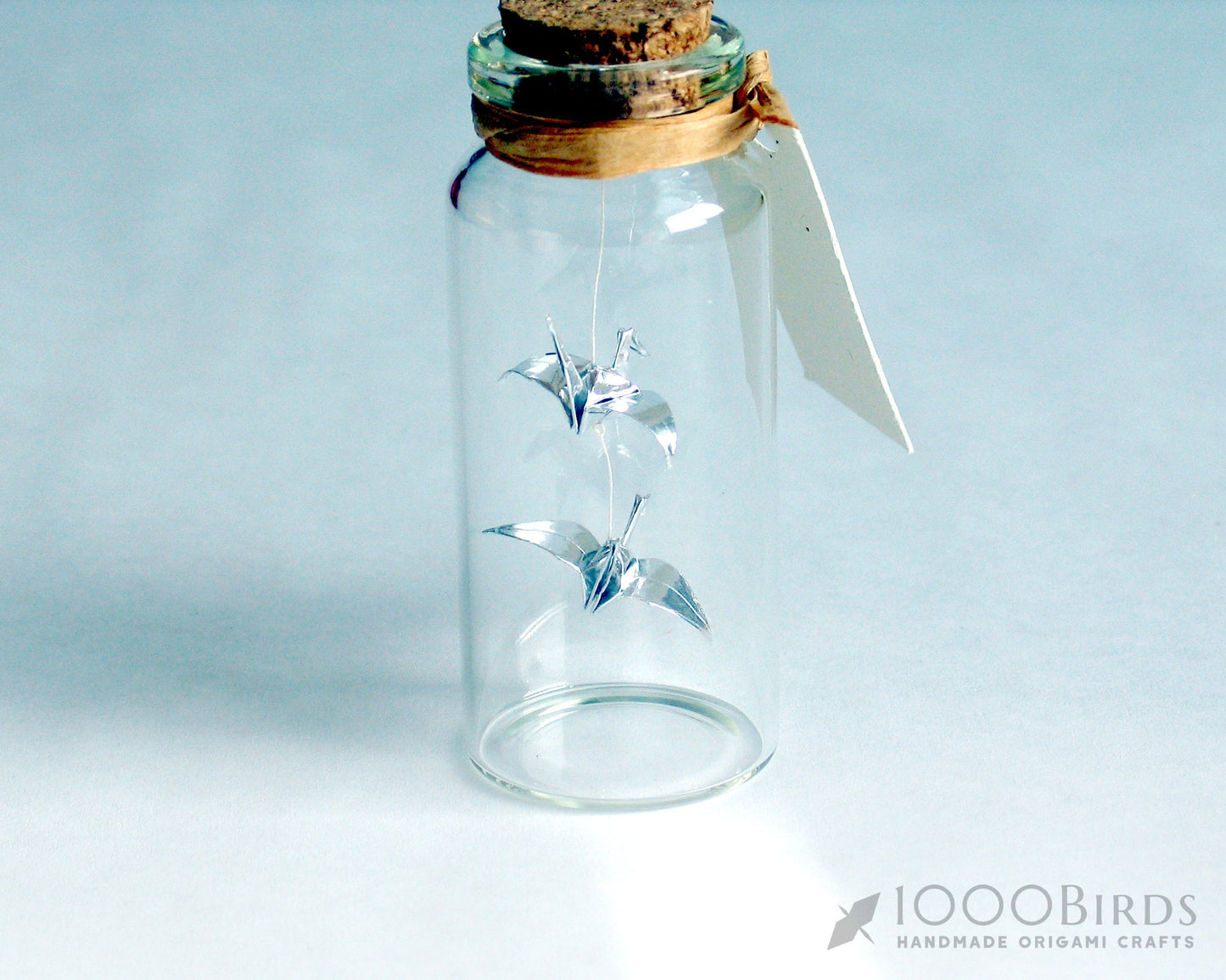 Origami Paper Crane, Mini Paper Crane, Small Party Favor, Kimono Pattern, Crane Garland, Mini Bottle, Personalized Tag, Gift for Boyfriend