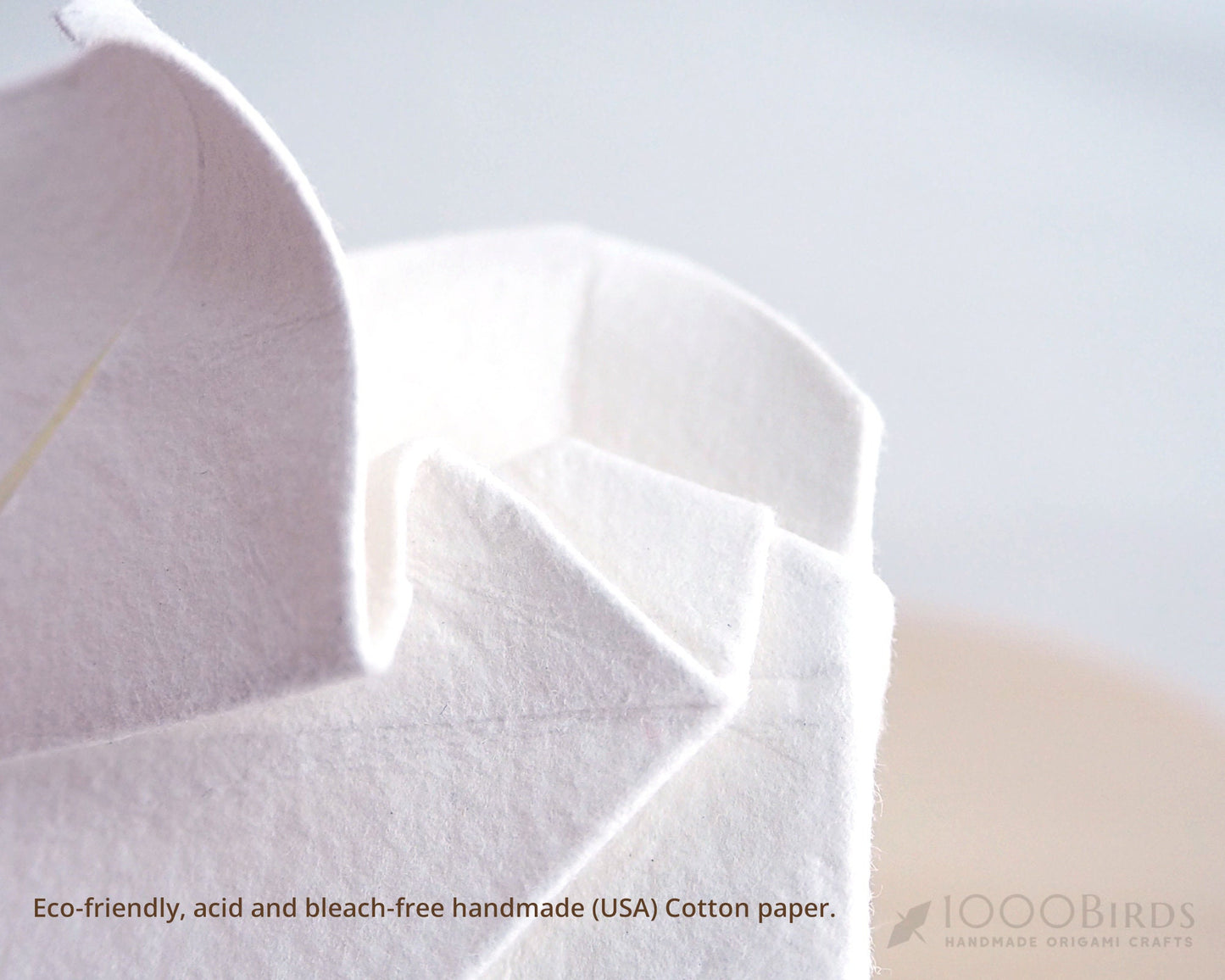 Handmade Cotton Paper Origami Elephant sculpture in the Glass Cloche for 2nd Wedding Anniversary Gift l Cotton Anniversary l Tabletop Decor