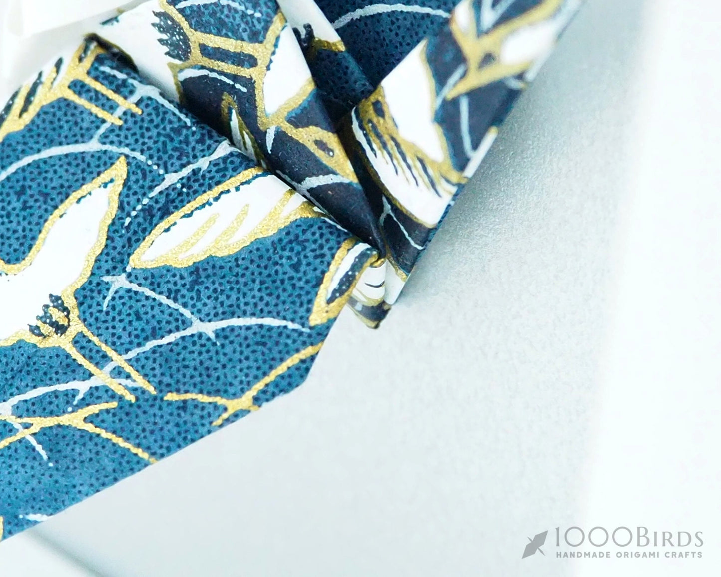 Hand Printed Japanese Crane Washi Paper 1 Year Anniversary Gift Art, Unique Wedding Gift, Personalized Gift, Paper Anniversary Gift for Him