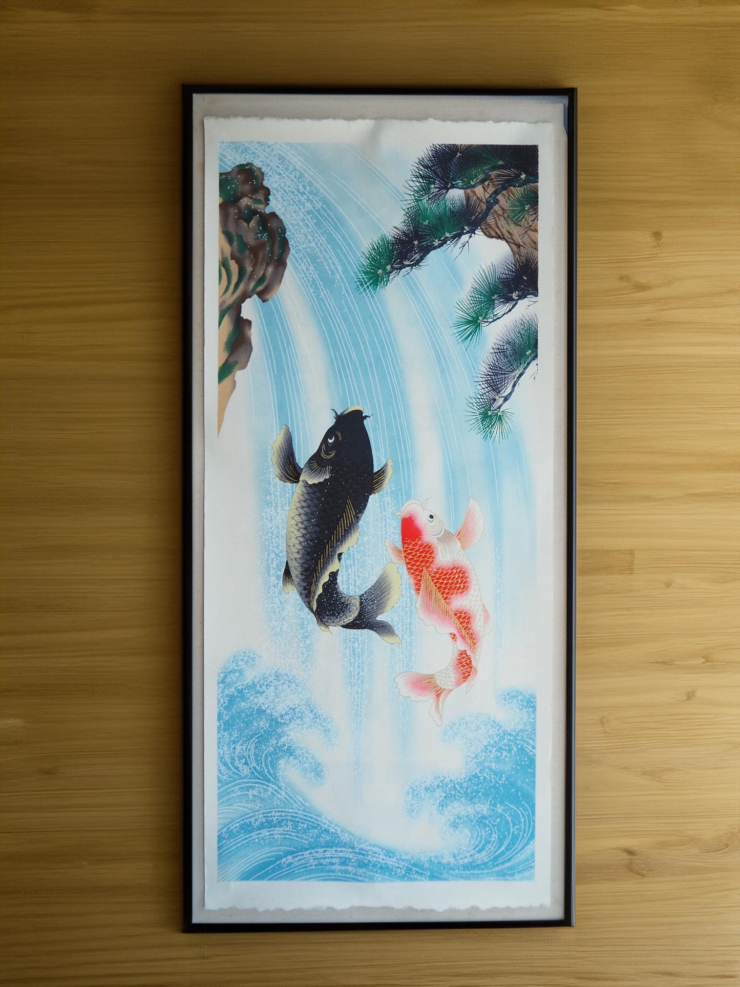 Carp Washi Art Print (Unframed) | Japanese Zen Decor for Tranquil Asian Room Aesthetic and Meditation Spaces