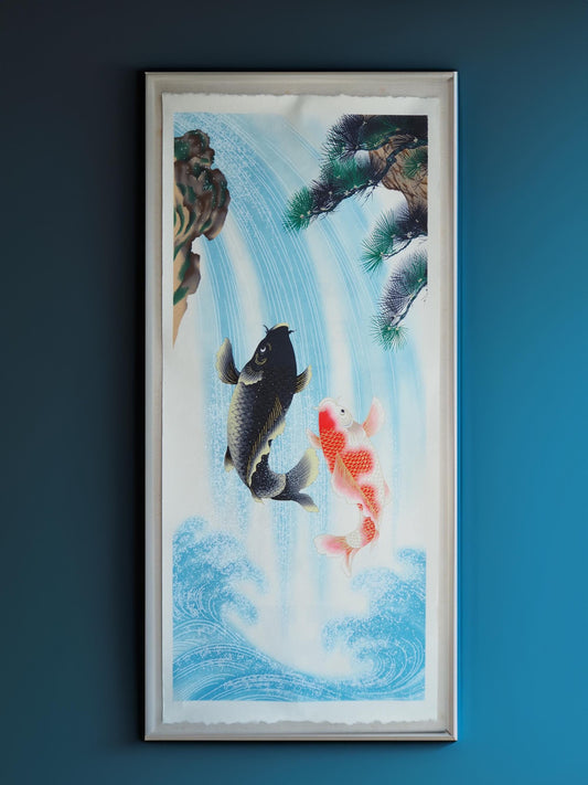 Carp Washi Art Print (Unframed) | Japanese Zen Decor for Tranquil Asian Room Aesthetic and Meditation Spaces