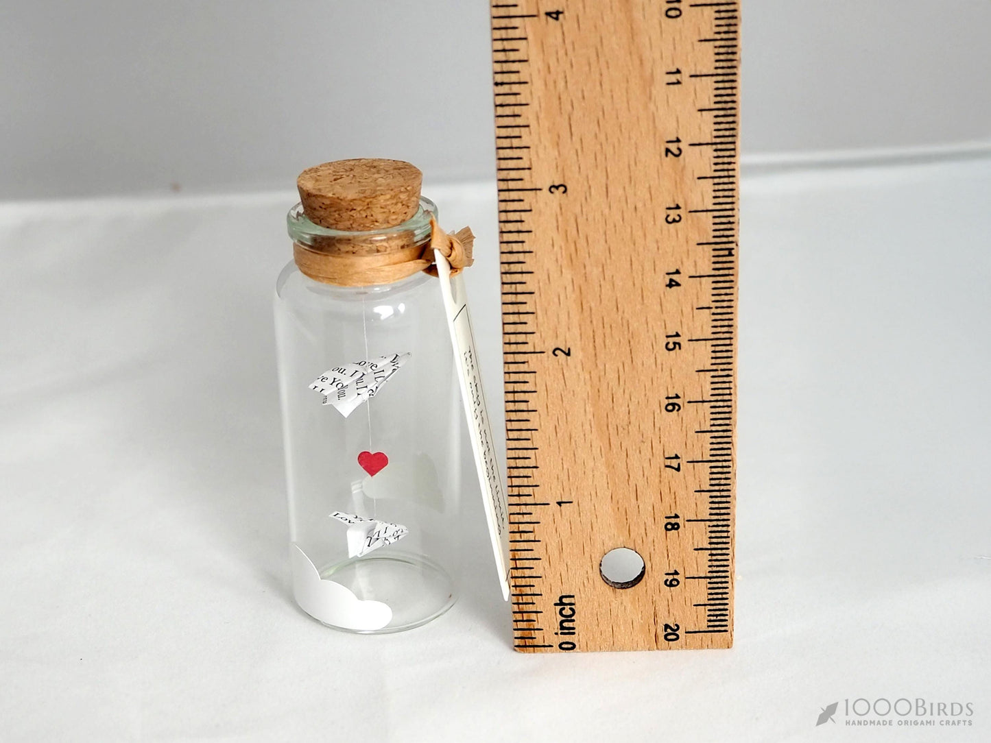 Romantic Honeymoon Travel Keepsake Gift with Two Origami Paper Airplanes - 'I Love You' Text-Printed for Couples