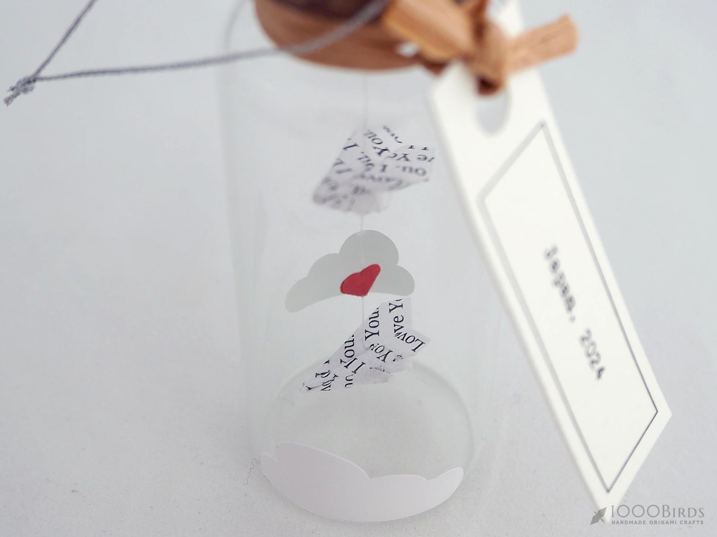 Romantic Honeymoon Travel Keepsake Gift with Two Origami Paper Airplanes - 'I Love You' Text-Printed for Couples