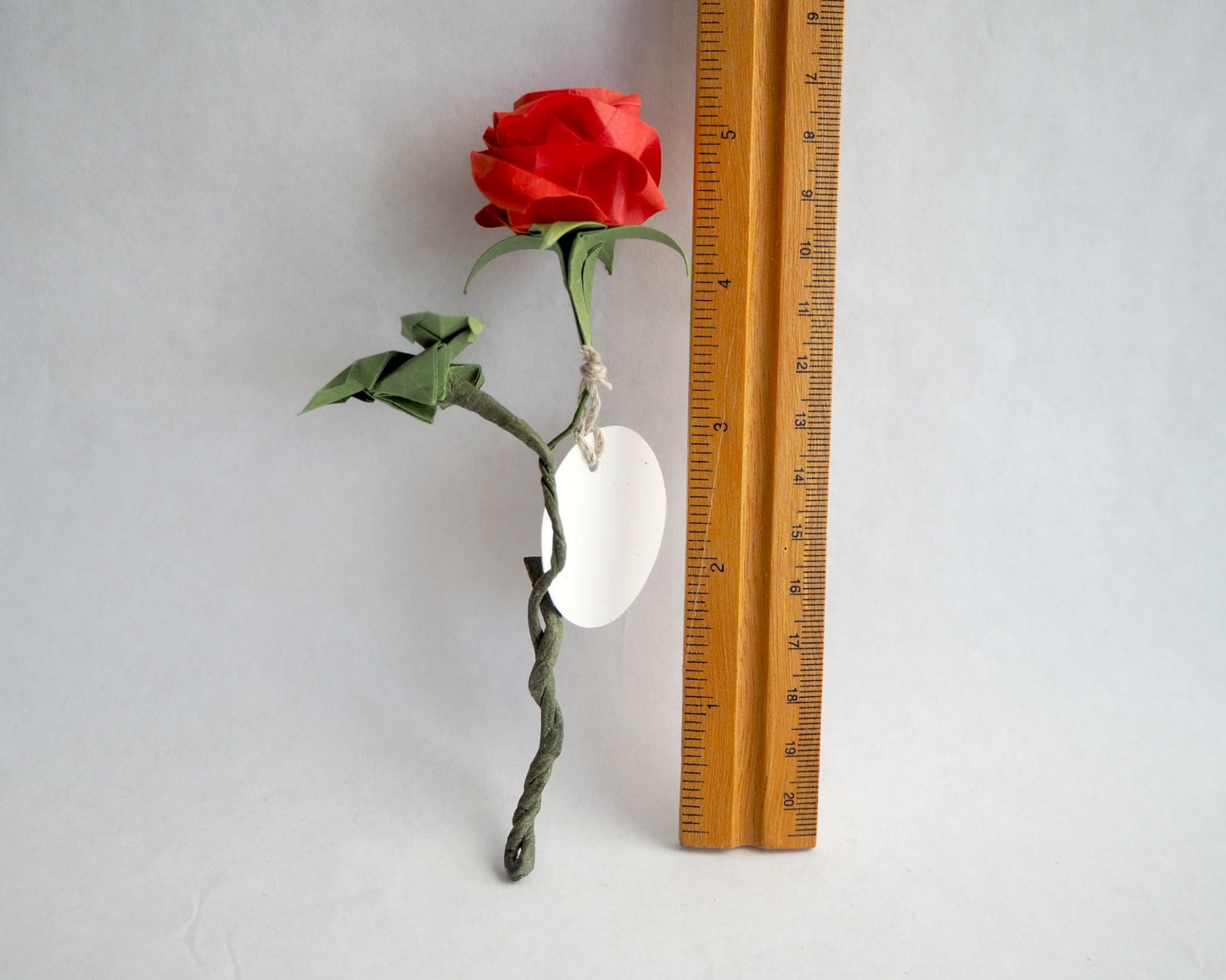 Hand-Folded Origami Paper Rose: Japanese Tant Paper, Encouragement Gift