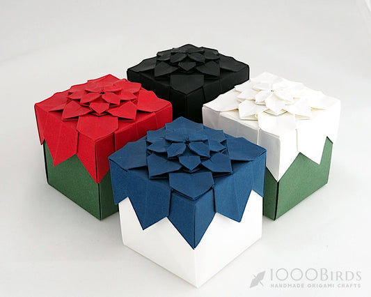 Origami Hydrangea Gift Box: Japanese Paper Tessellation Design