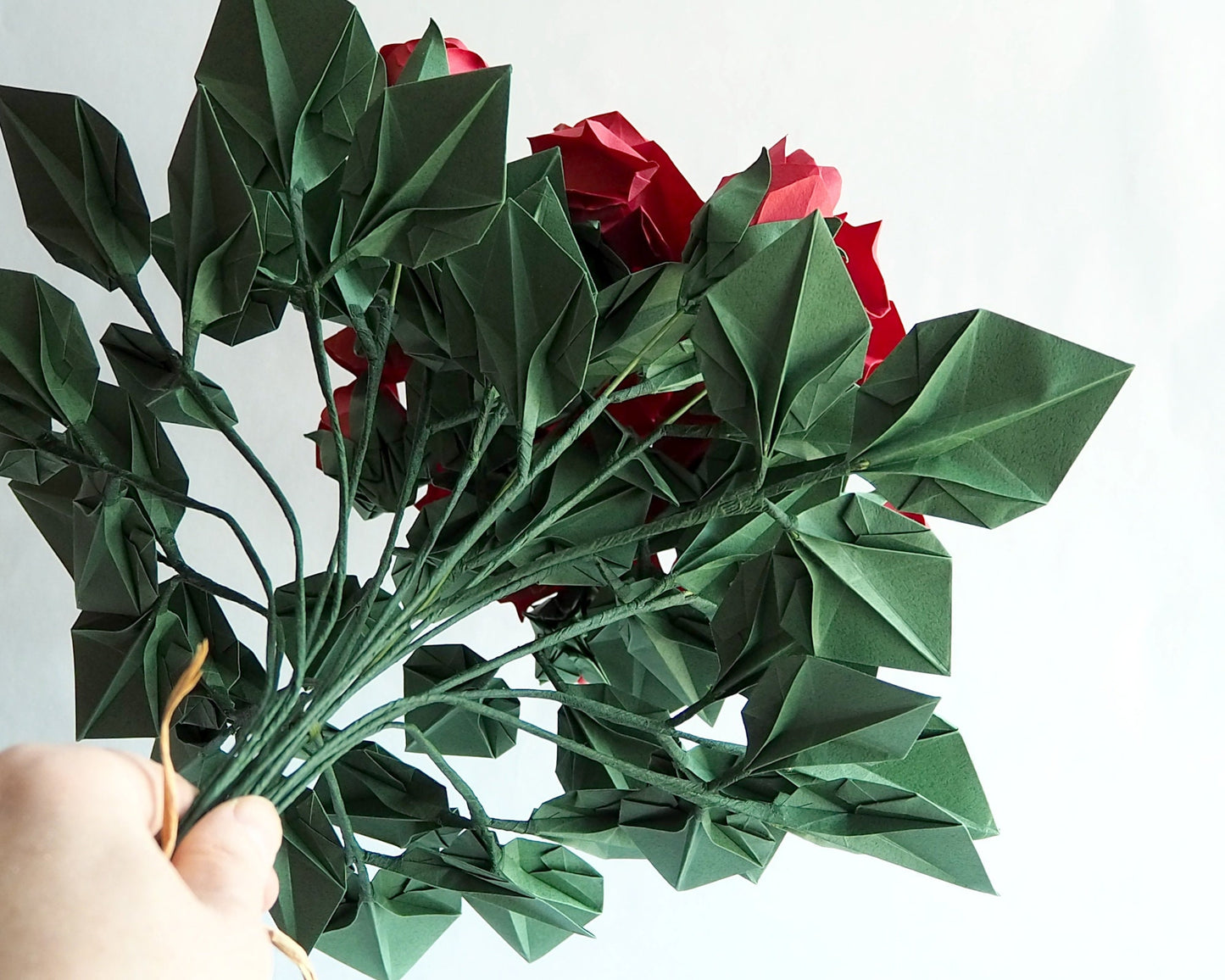 Red Origami Rose Bouquet, Japanese Paper Flower, Valentine's Day Gift