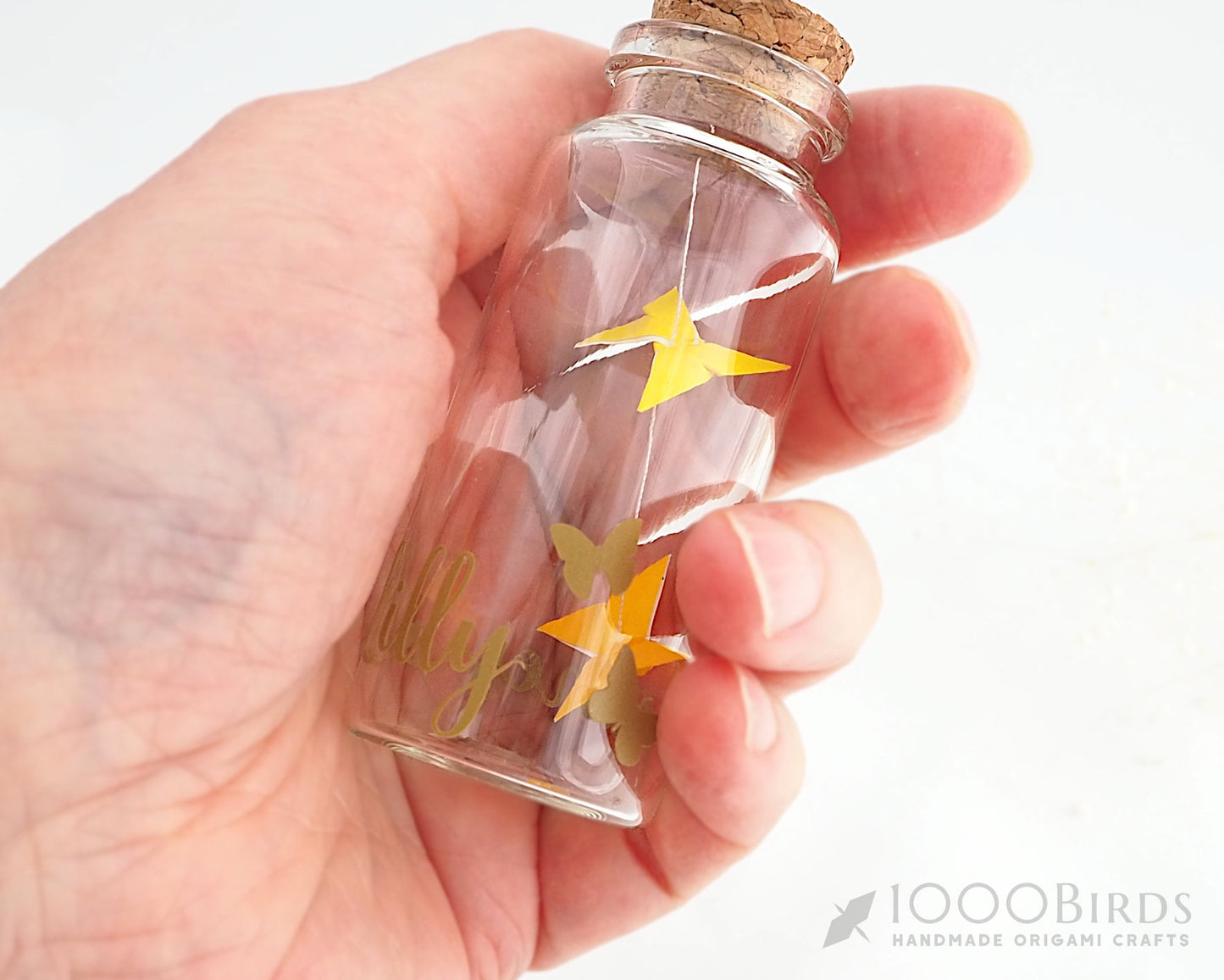 Personalized Origami Butterfly in Bottle: Handmade Paper Art Gift