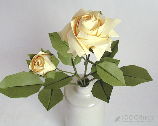 Origami Paper Rose Bouquet: Japanese Paper Flowers, Handmade Sculpture