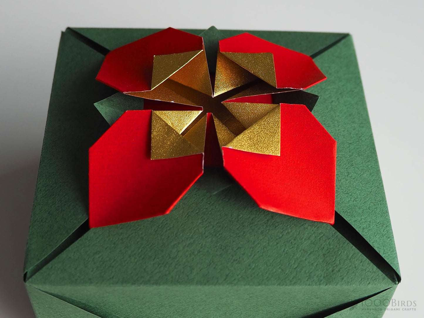 Eco-Friendly Christmas Gift Boxes – Red and Green or Gold, Silver and Black – Handcrafted Japanese Origami Box – For Holiday Gifts & Jewelry