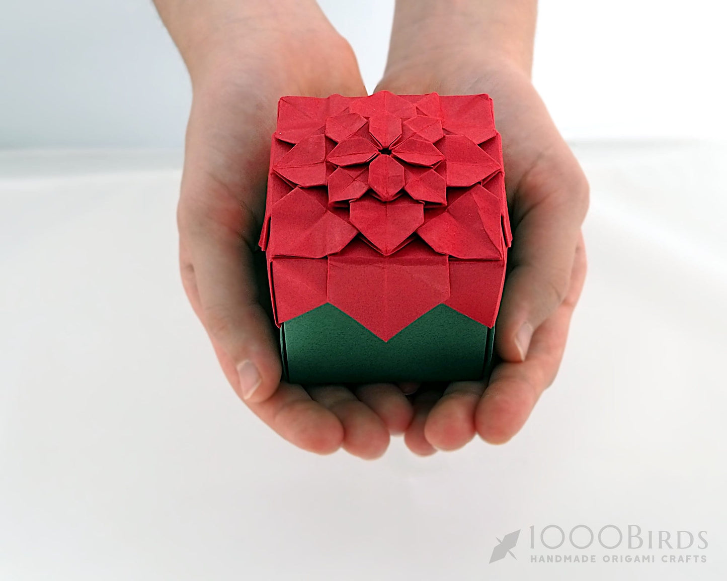 Origami Hydrangea Gift Box: Japanese Paper Tessellation Design