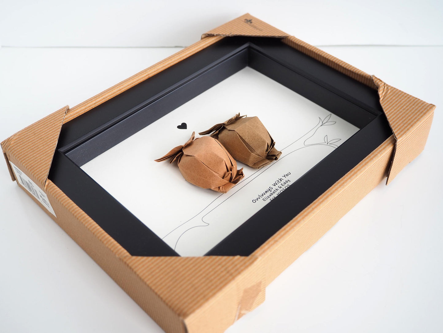 Personalized Origami Owl Framed Art – “Owlways With You” Anniversary Gift for Couples / Wedding Keepsake