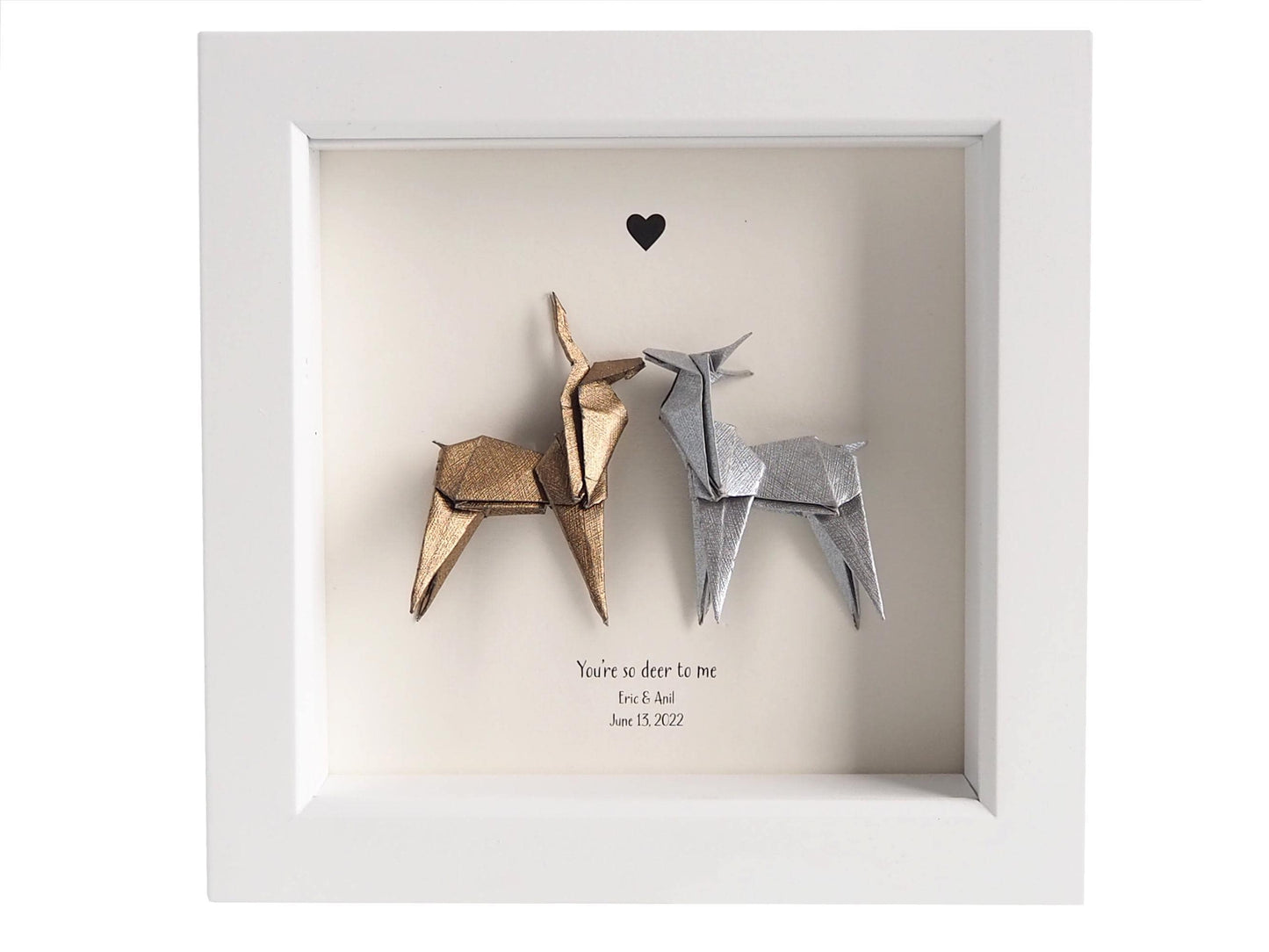 You're So Deer to Me – Origami Deer Wall Art for Couples, Personalized Home Decor & Nature Lover Gift