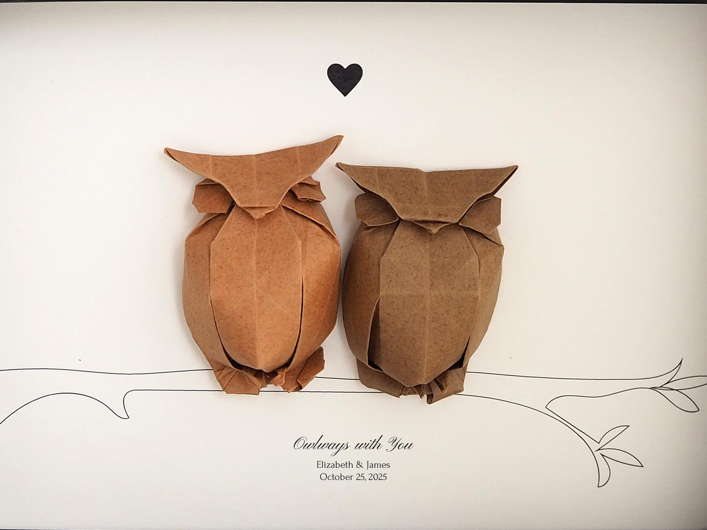 Personalized Origami Owl Framed Art – “Owlways With You” Anniversary Gift for Couples / Wedding Keepsake