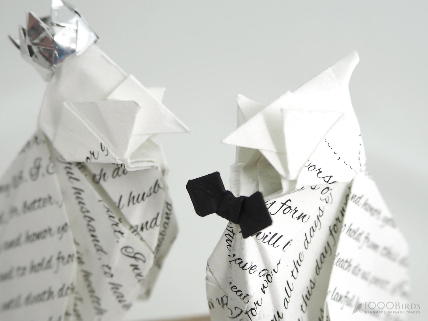 Personalized Origami Cardinal Sculpture | Unique Handmade Gift for First Wedding Anniversary & Paper Anniversary Celebration