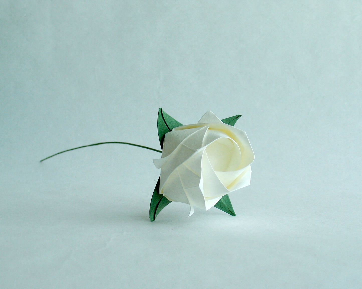White Origami Rose Bouquet: 12 Handmade Paper Flowers