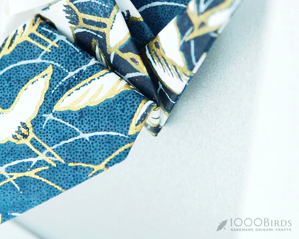 Hand-Printed Crane Pattern Japanese Washi Origami Art– First Anniversary, Unique Wedding, Personalized Gift