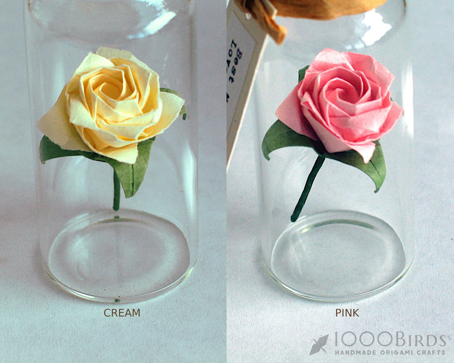 Personalized Mini Bottled Origami Rose: A Unique Artistic Greeting Card Alternative for Valentine's Day and Every Special Occasion