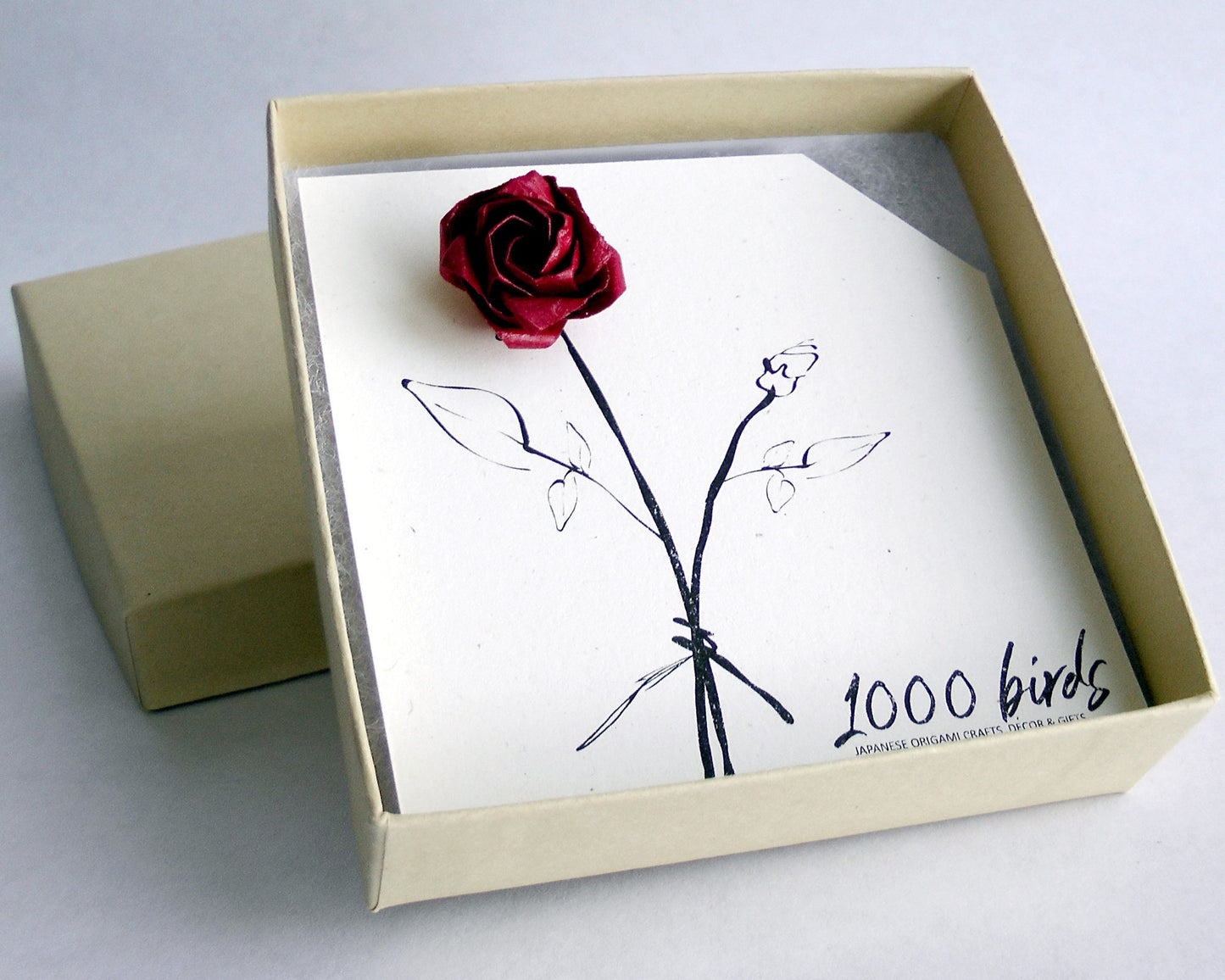 Origami Rose Stud Earring: Sterling Silver, Paper Flower, Kawaii Bijoux