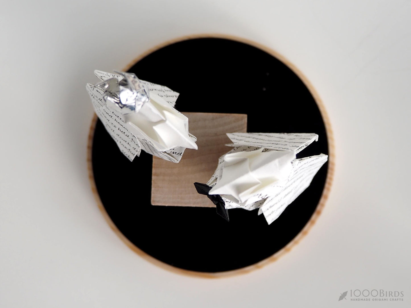 Personalized Origami Cardinal Sculpture | Unique Handmade Gift for First Wedding Anniversary & Paper Anniversary Celebration