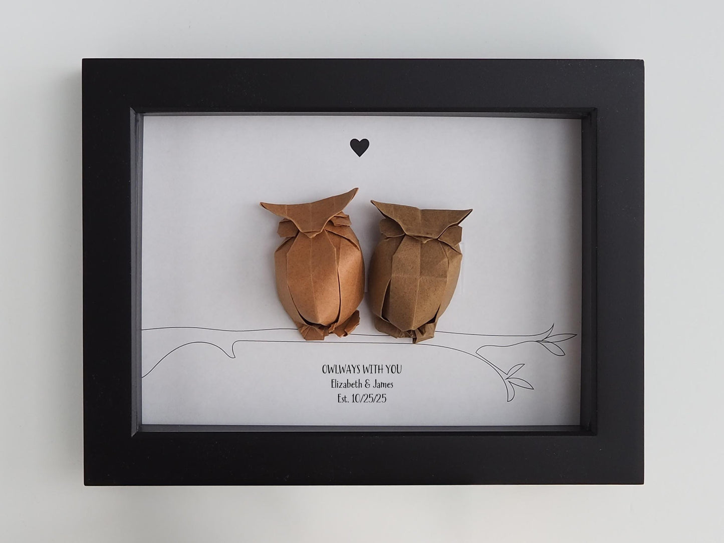 Personalized Origami Owl Framed Art – “Owlways With You” Anniversary Gift for Couples / Wedding Keepsake