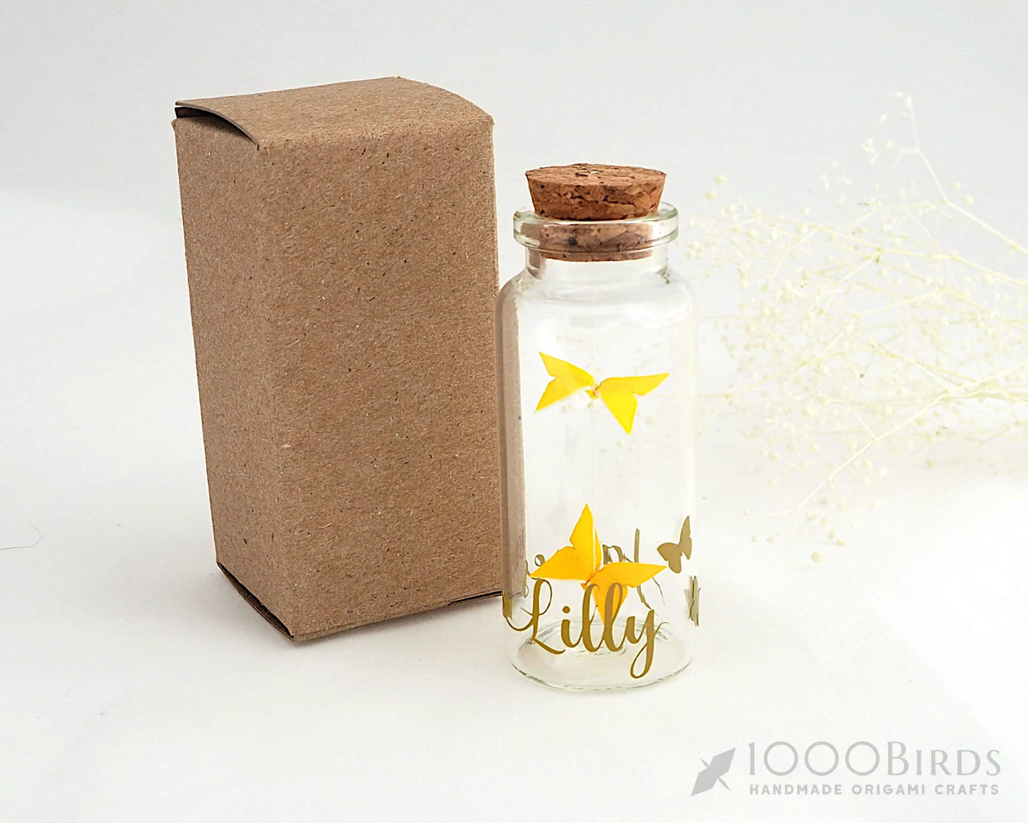 Personalized Origami Butterfly in Bottle: Handmade Paper Art Gift