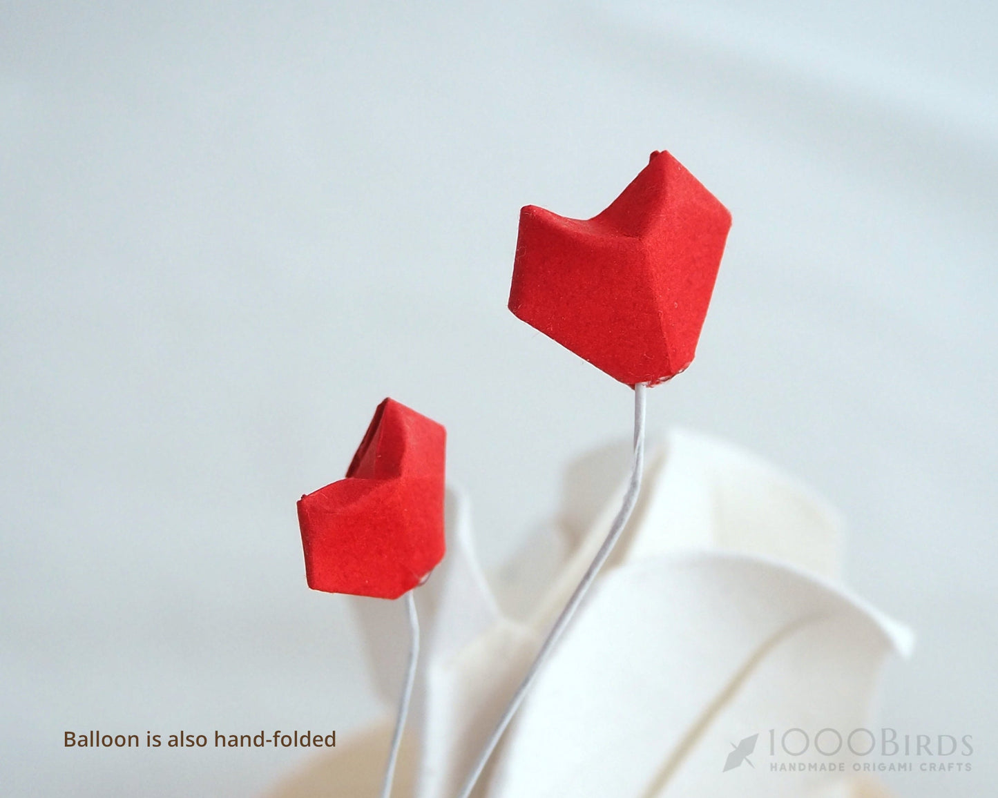 2-Year Anniversary Handmade Cotton Paper Origami Elephant in Glass Cloche – Tabletop Decor