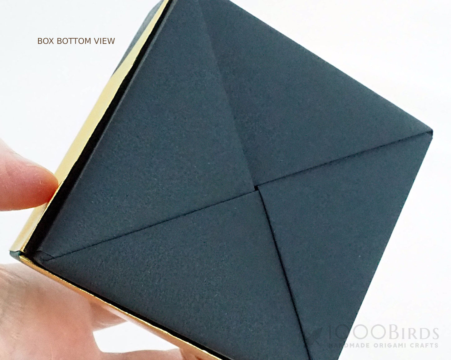 Chevron Origami Square Gift Box with Lid - Handmade