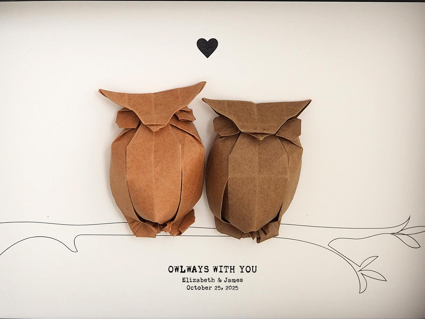 Personalized Origami Owl Framed Art – “Owlways With You” Anniversary Gift for Couples / Wedding Keepsake