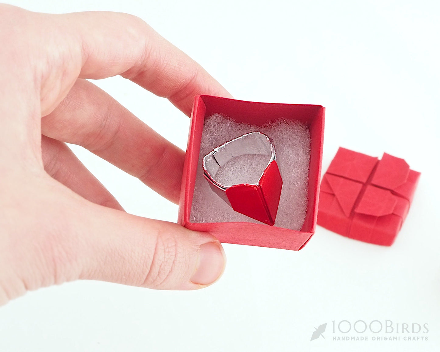 Origami Paper Engagement Ring in Heart Box: "Marry Me" Proposal
