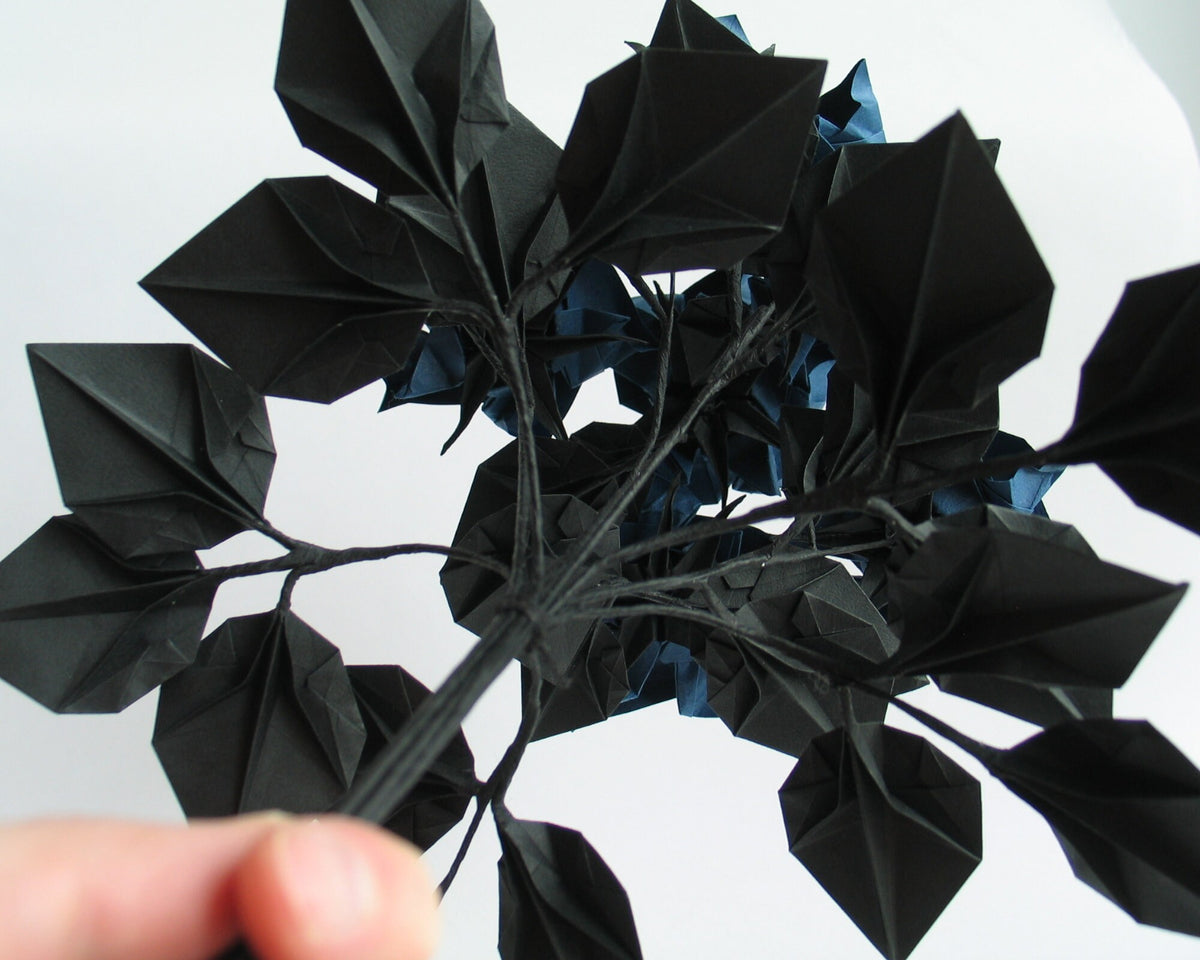 Navy Origami Rose Bouquet: Handmade Paper Flower Arrangement