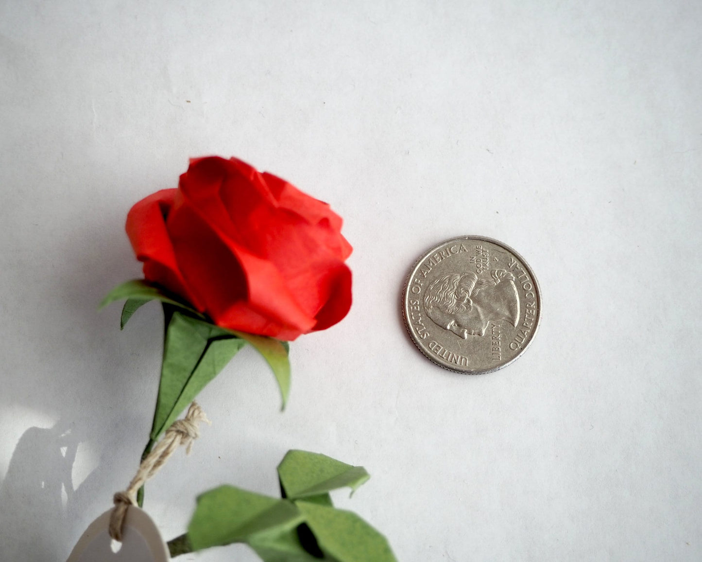 Hand-Folded Origami Paper Rose: Japanese Tant Paper, Encouragement Gift