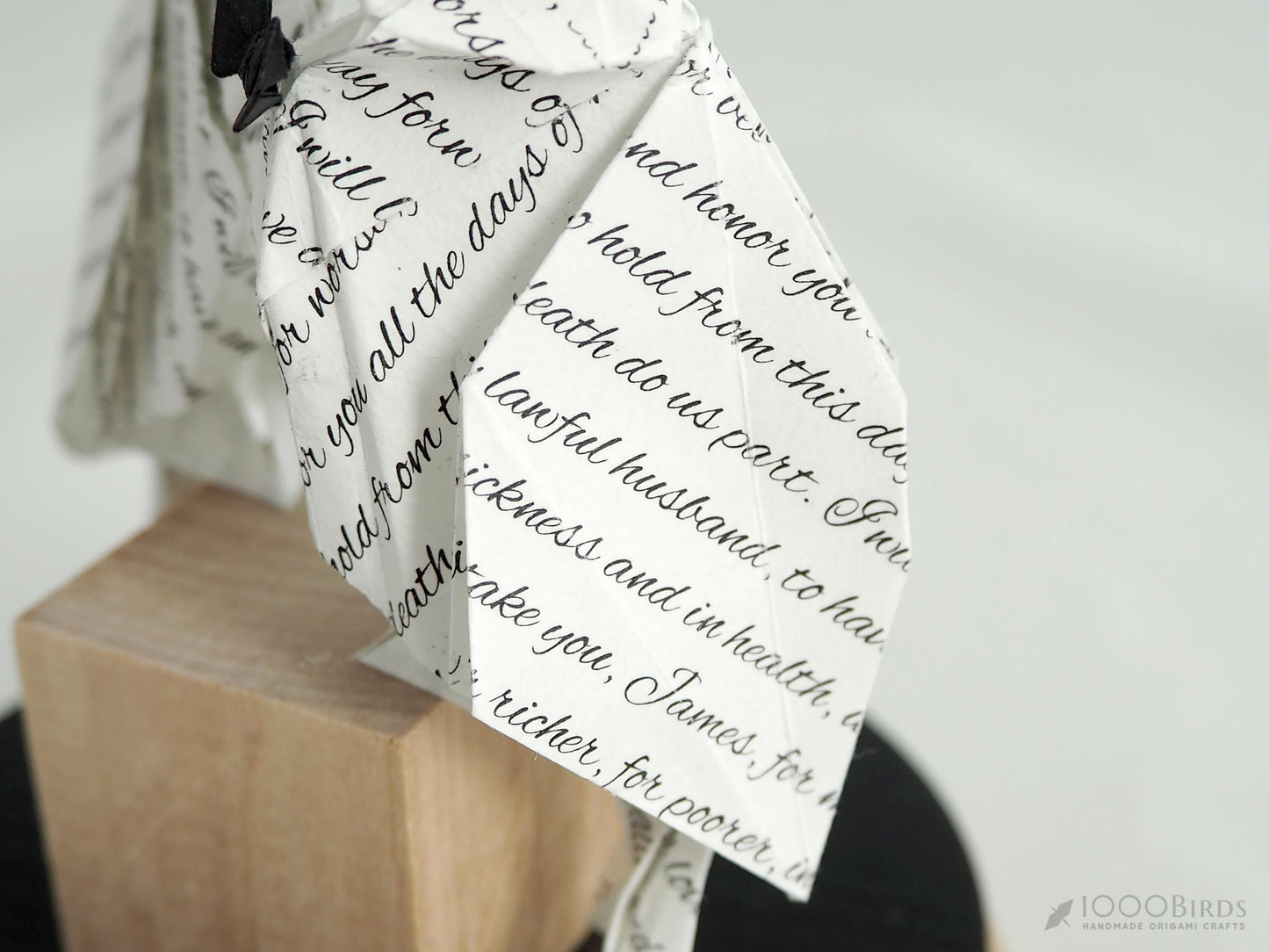 Personalized Origami Cardinal Sculpture | Unique Handmade Gift for First Wedding Anniversary & Paper Anniversary Celebration