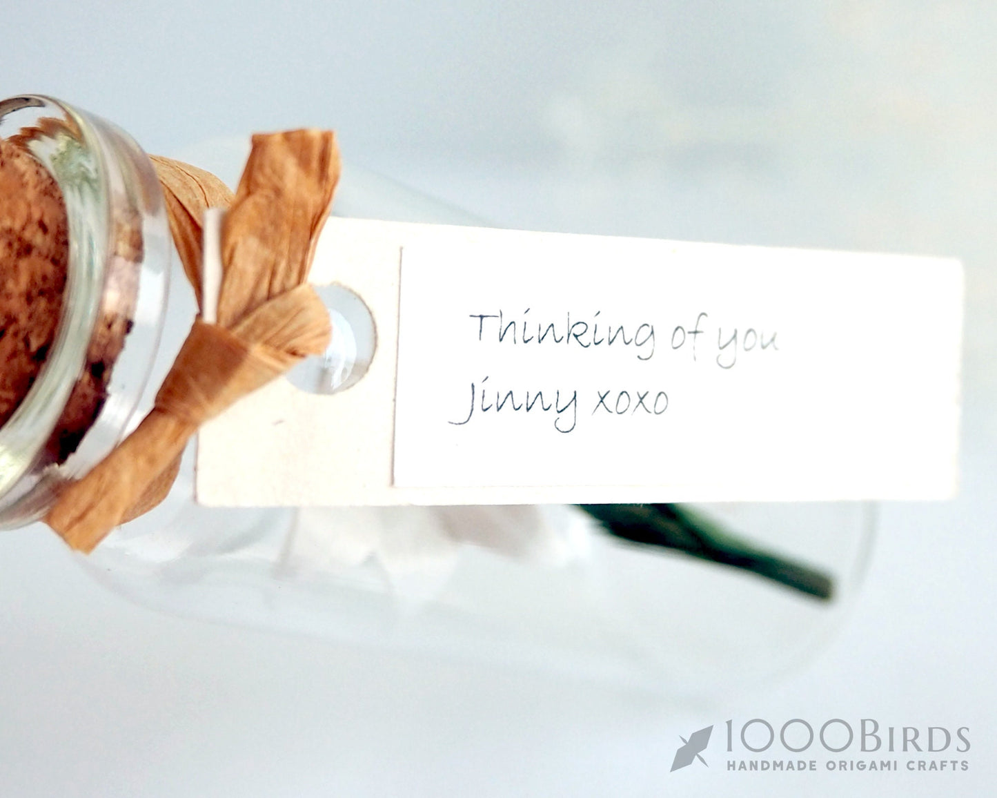 Origami White Lily in Bottle: Therapeutic Paper Flower Gift