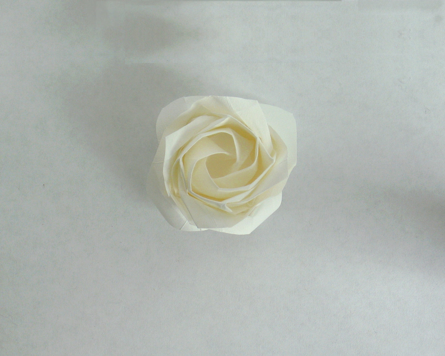 White Origami Rose Head: Handmade Japanese Paper Flower, DIY Decor