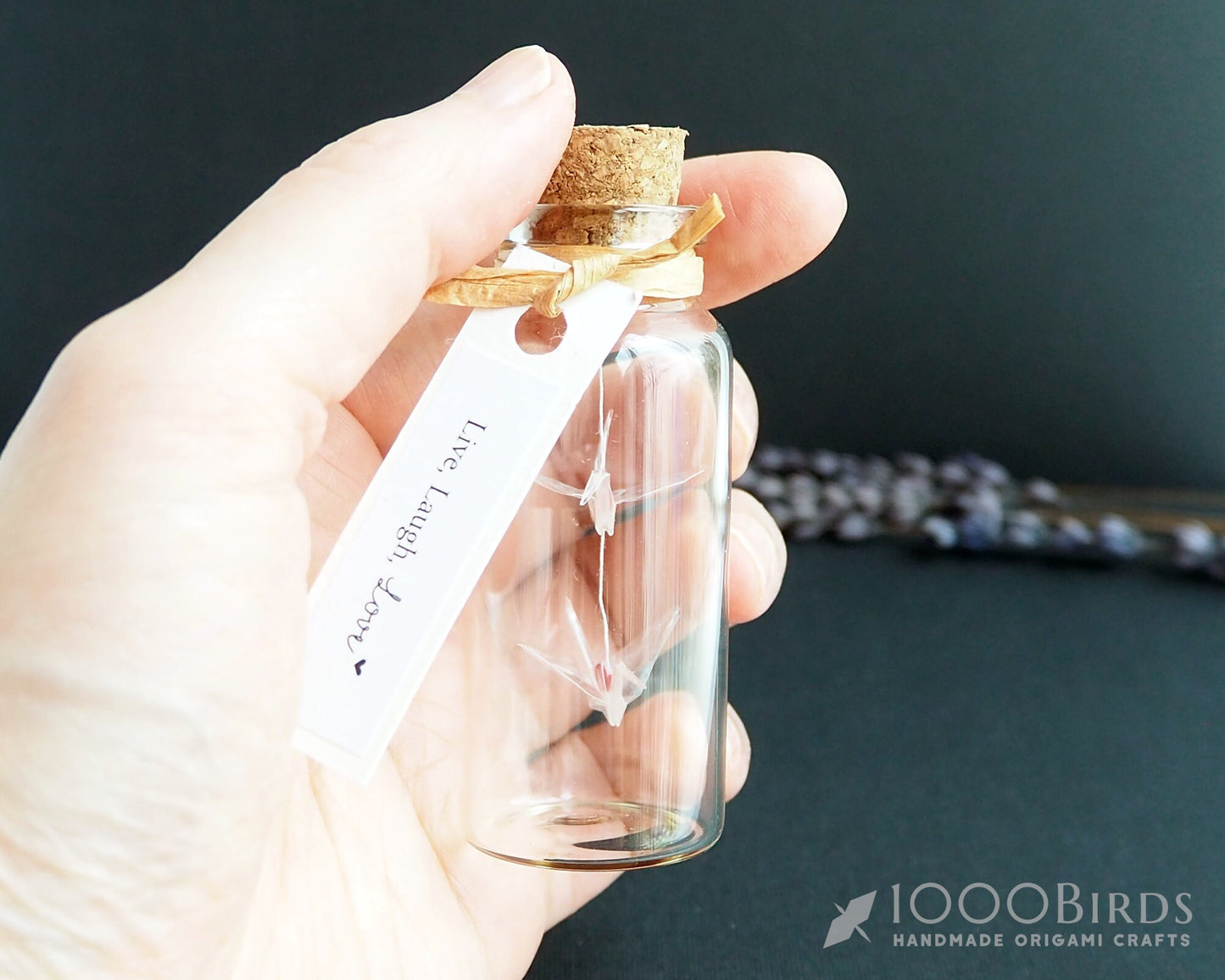 Personalized Clear Origami Crane Duo – Wedding Gift for Couples / Paper Anniversary Keepsake & Christmas Ornament