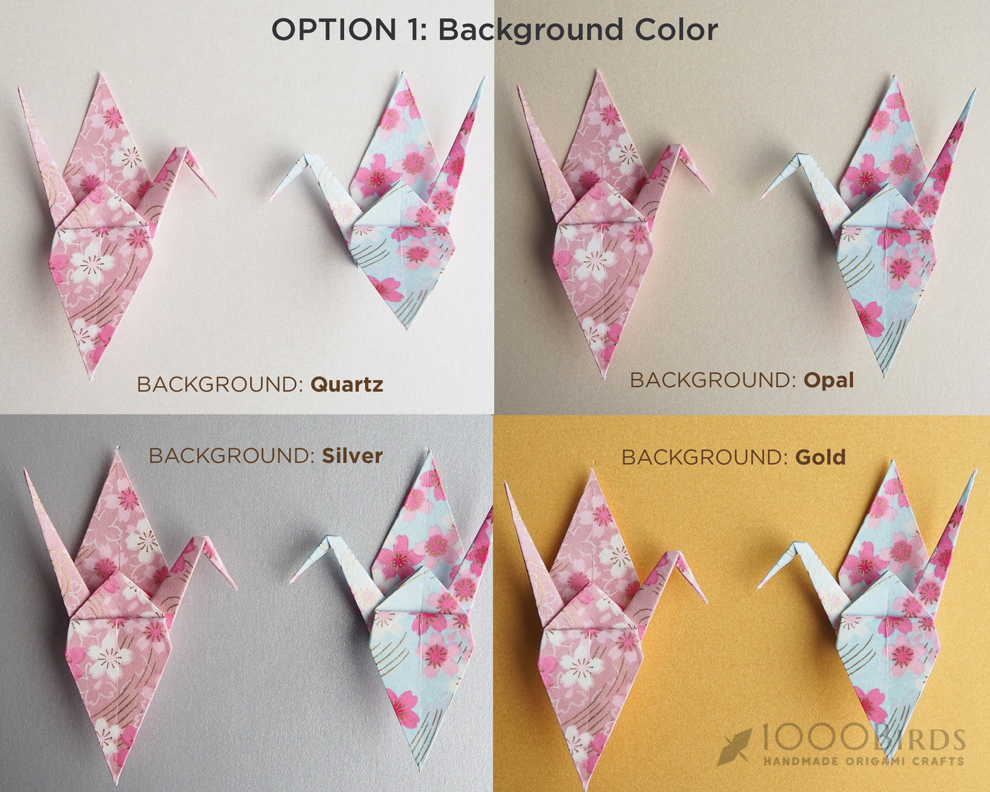 Personalized Kawaii Cherry Blossom Origami Crane Framed Art – Japanese Washi Paper Anniversary Gift & Home Decor