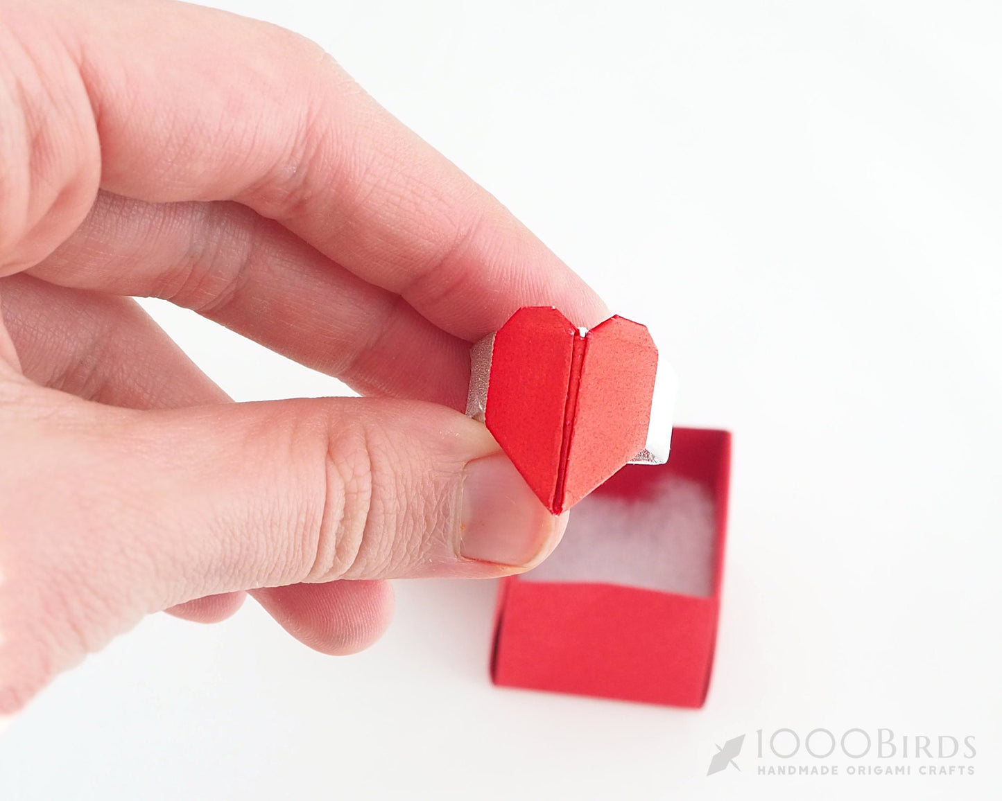 Origami Paper Engagement Ring in Heart Box: "Marry Me" Proposal