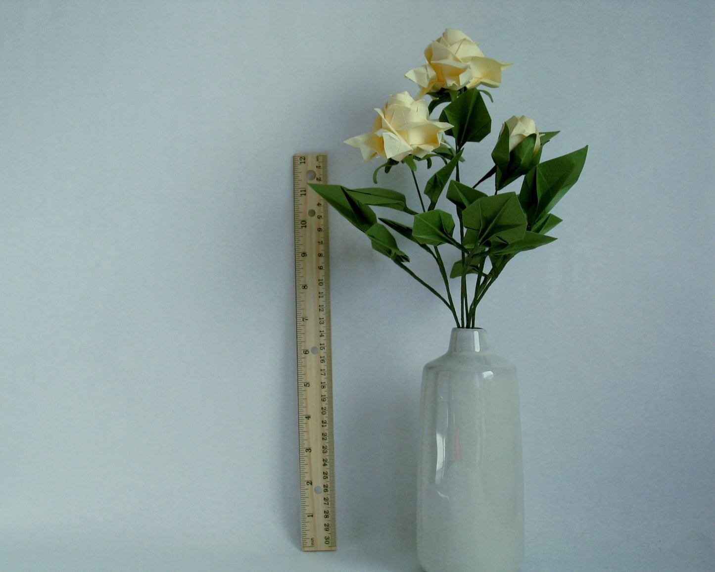 Origami Rose Bouquet: Long Stem Paper Flower Sculpture