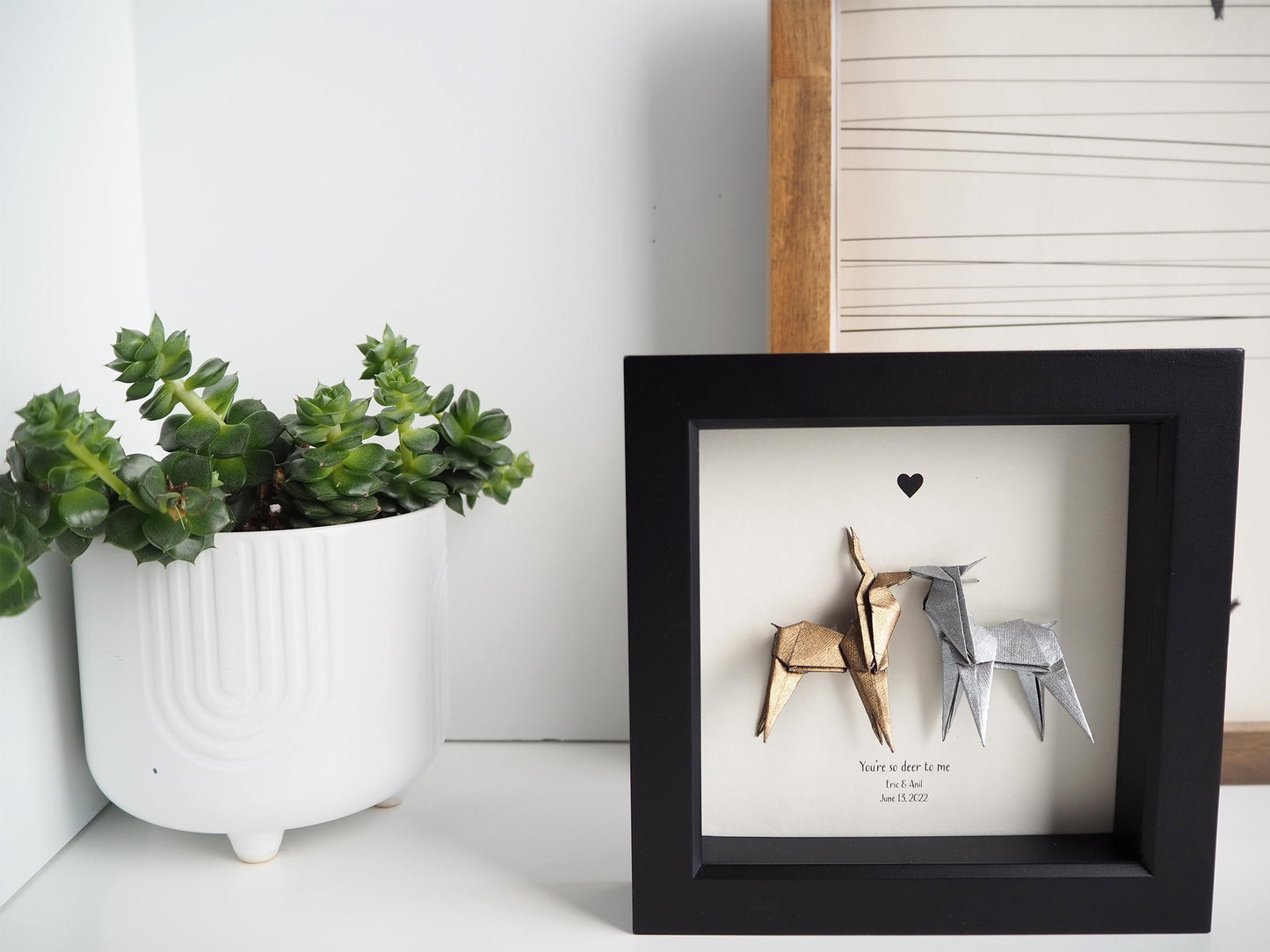 You're So Deer to Me – Origami Deer Wall Art for Couples, Personalized Home Decor & Nature Lover Gift
