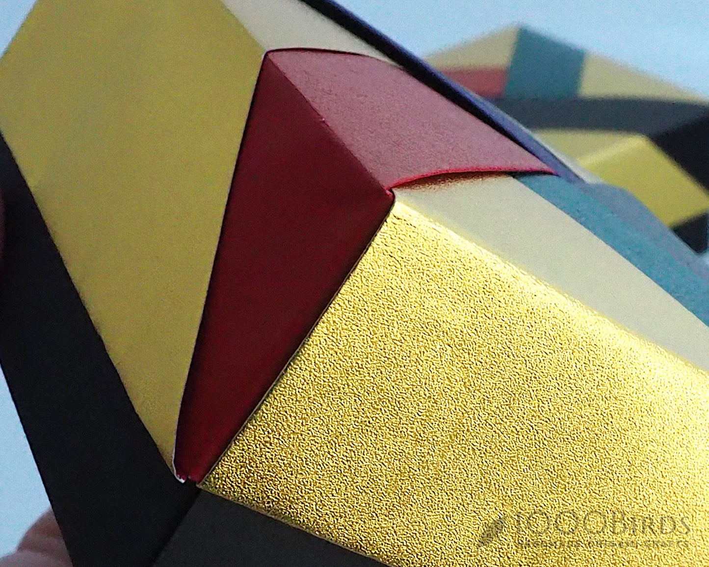 Chevron Origami Square Gift Box with Lid - Handmade