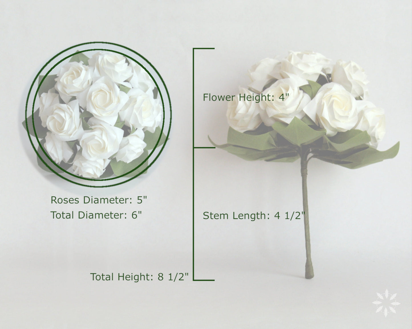 Bridal Origami Paper Rose Bouquet: Handmade Wedding Bouquet