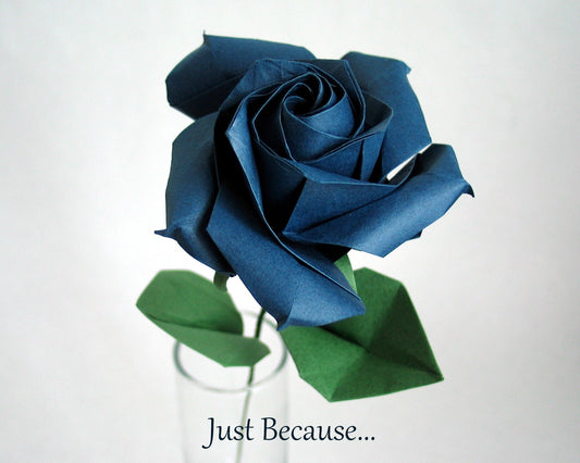 Single Origami Rose, Single Paper Flower, Origami Art, Eternal Rose, Valentines Day Gift, Just Because Gift, Gift for Her, Gift of Love
